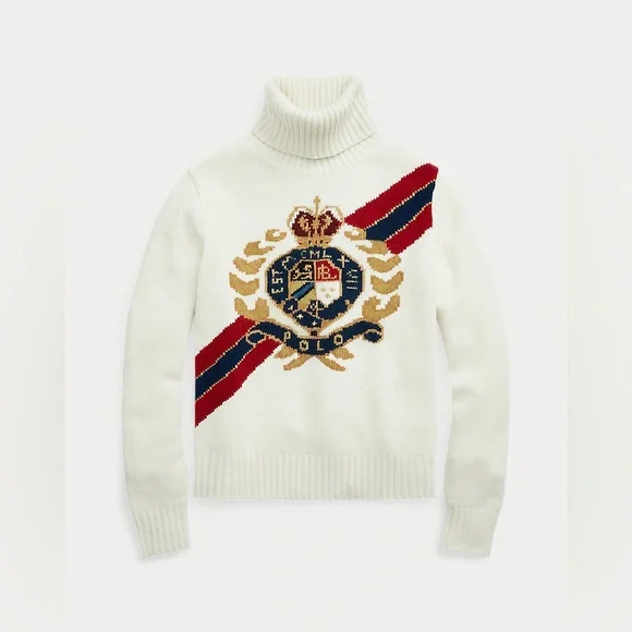 Polo Ralph Lauren Intarsia-Crest Wool Turtleneck - Picture 3 of 7